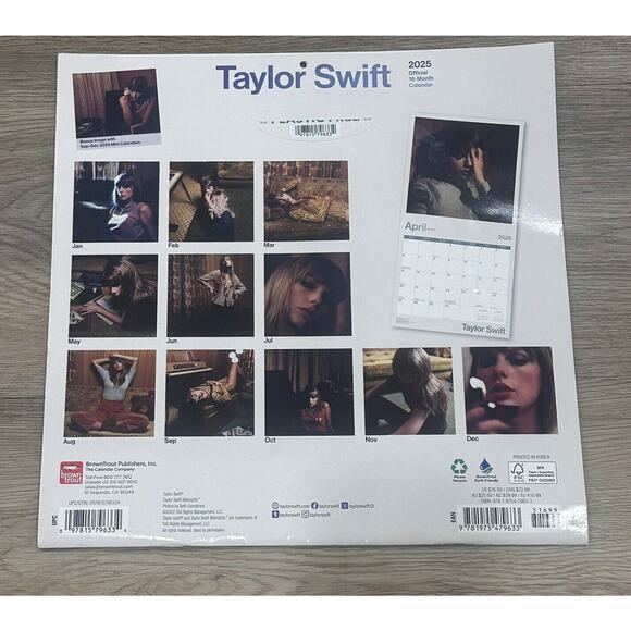 Taylor Swift Official 2025 12"x24" Square Wall Calendar - Picture 3 of 9